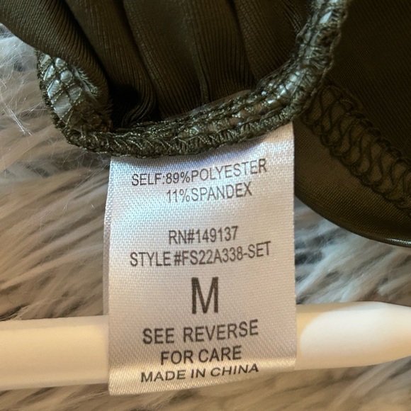 Fiestar 2-piece Army Green Ruched‎ Bodycon Crop Top Skirt Party Outfit Medium - Picture 11 of 13